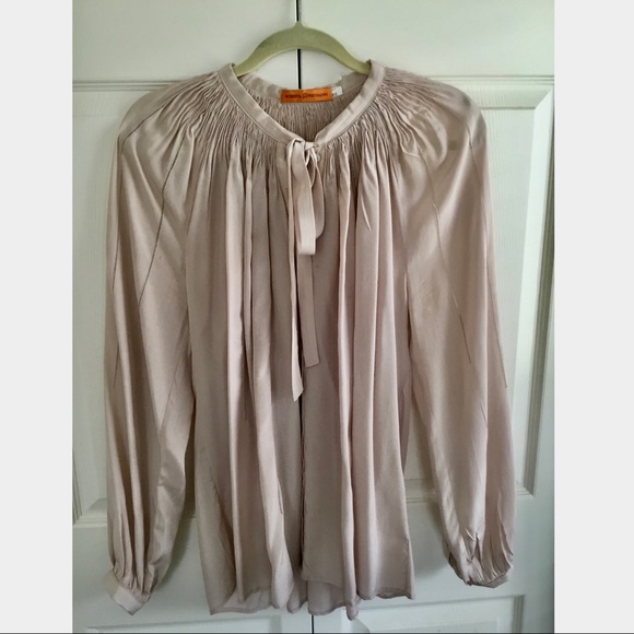 Roberta Freyman Silk Tie Neck Blouse - Picture 1 of 7